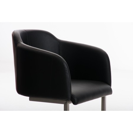 Sillón de Diseño TOKIO Piel, Estrucutura en Acero, en Piel Negro 2