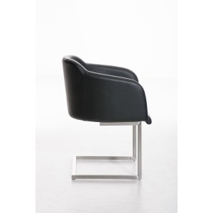 Sillón de Diseño TOKIO Piel, Estrucutura en Acero, en Piel Negro