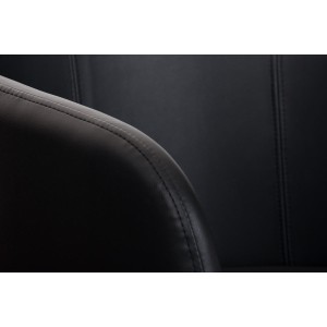 Sillón de Diseño TOKIO Piel, Estrucutura en Acero, en Piel Negro