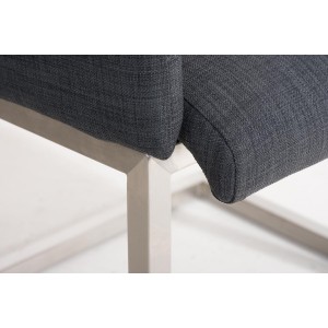 Sillón de Diseño TOKIO Tela, Estrucutura en Acero, en Tejido Blanco