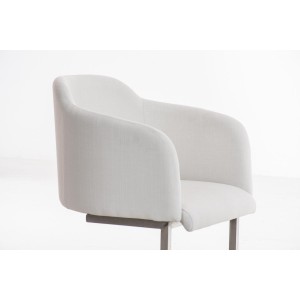 Sillón de Diseño TOKIO Tela, Estrucutura en Acero, en Tejido Blanco