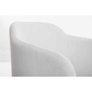 Sillón de Diseño TOKIO Tela, Estrucutura en Acero, en Tejido Blanco