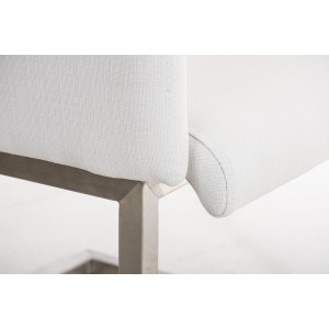 Sillón de Diseño TOKIO Tela, Estrucutura en Acero, en Tejido Blanco