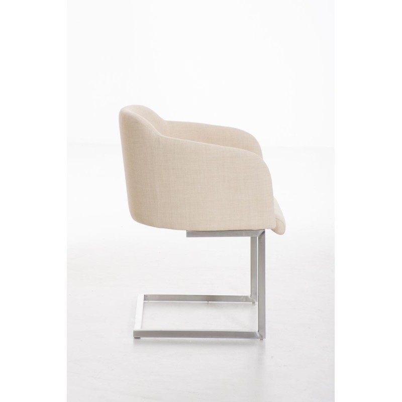 Sillón de Diseño TOKIO Tela, Estrucutura en Acero, en Tejido Blanco