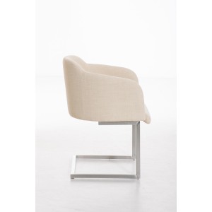 Sillón de Diseño TOKIO Tela, Estrucutura en Acero, en Tejido Blanco