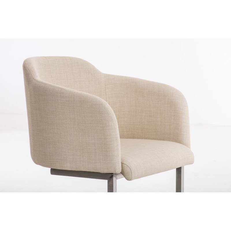 Sillón de Diseño TOKIO Tela, Estrucutura en Acero, en Tejido Blanco