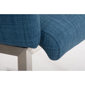 Sillón de Diseño TOKIO Tela, Estrucutura en Acero, en Tejido Blanco