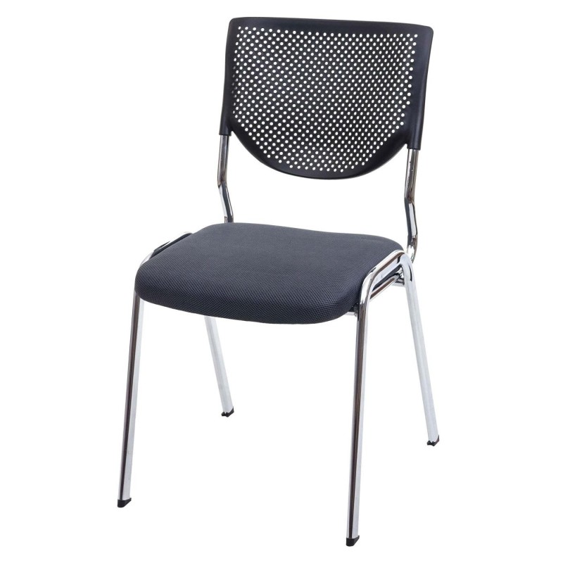 Lote 4 sillas de confidente NAPOLI, estructura metálica, color negro y patas negras