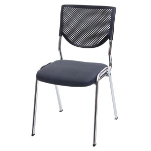 Lote 4 sillas de confidente NAPOLI, estructura metálica, color negro y patas negras