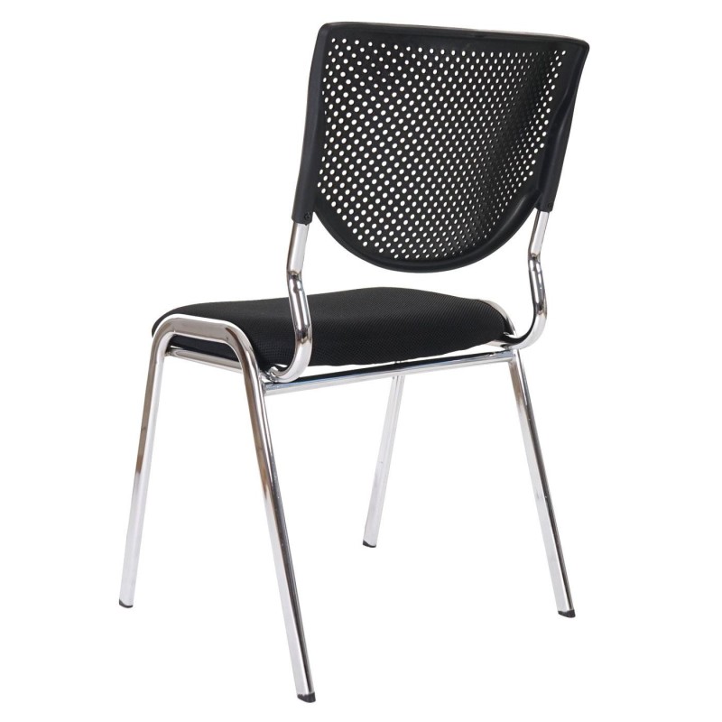 Lote 4 sillas de confidente NAPOLI, estructura metálica, color negro y patas cromadas