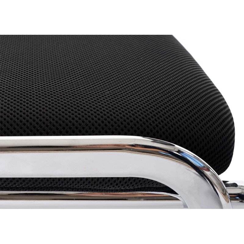 Lote 4 sillas de confidente NAPOLI, estructura metálica, color negro y patas cromadas