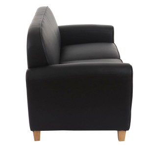 Sofá de 2 plazas ARTIS, elegante diseño y gran acolchado, piel negro