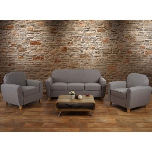 Sofá de 3 plazas ARTIS, elegante diseño y gran acolchado, piel negro