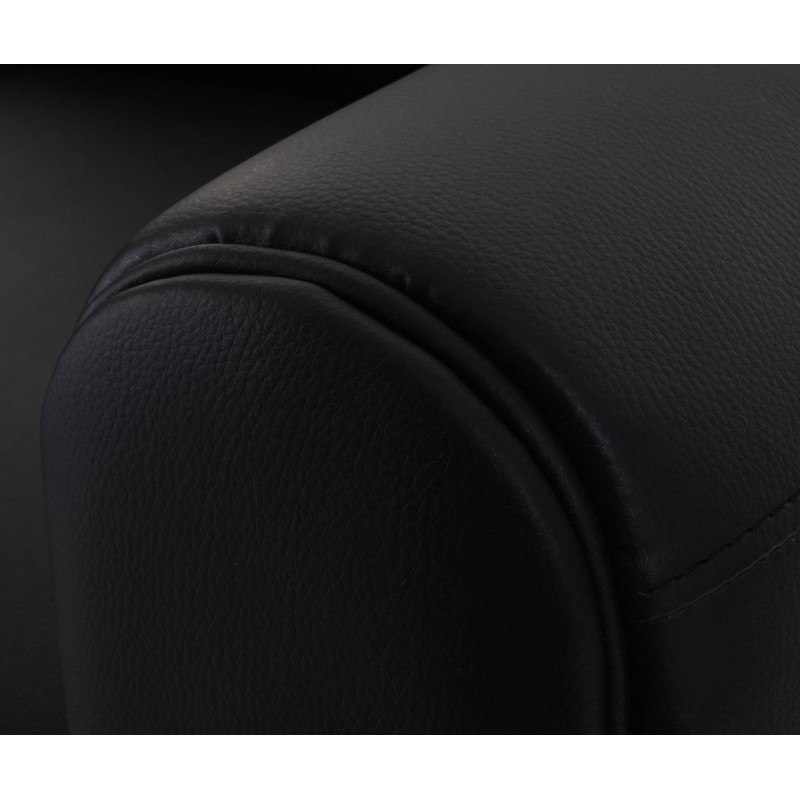 Sofá de 3 plazas ARTIS, elegante diseño y gran acolchado, piel negro