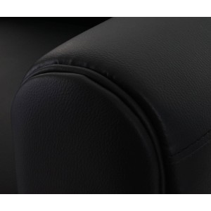 Sofá de 3 plazas ARTIS, elegante diseño y gran acolchado, piel negro