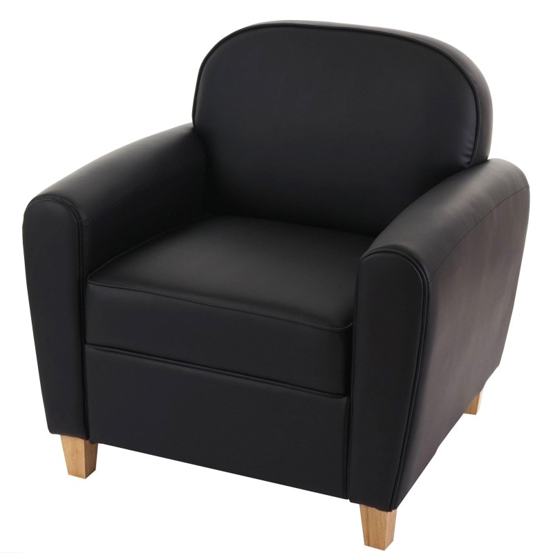 Sofá de 1 plaza ARTIS, elegante diseño y gran acolchado, piel negro