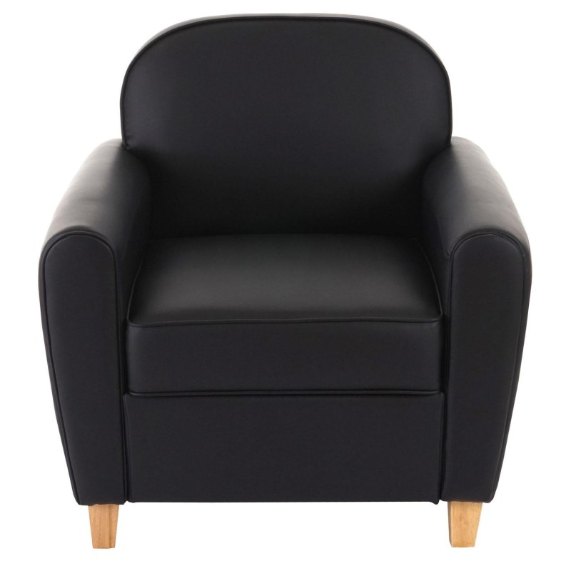 Sofá de 1 plaza ARTIS, elegante diseño y gran acolchado, piel negro