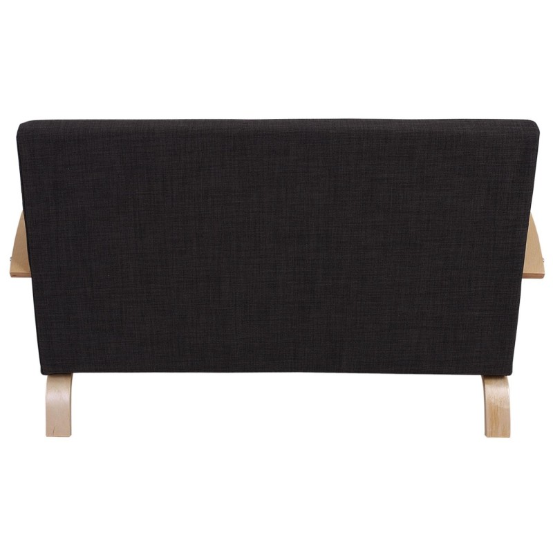 Sofá de 2 plazas INDUS, gran acolchado, tela marrón oscuro