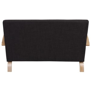 Sofá de 2 plazas INDUS, gran acolchado, tela marrón oscuro