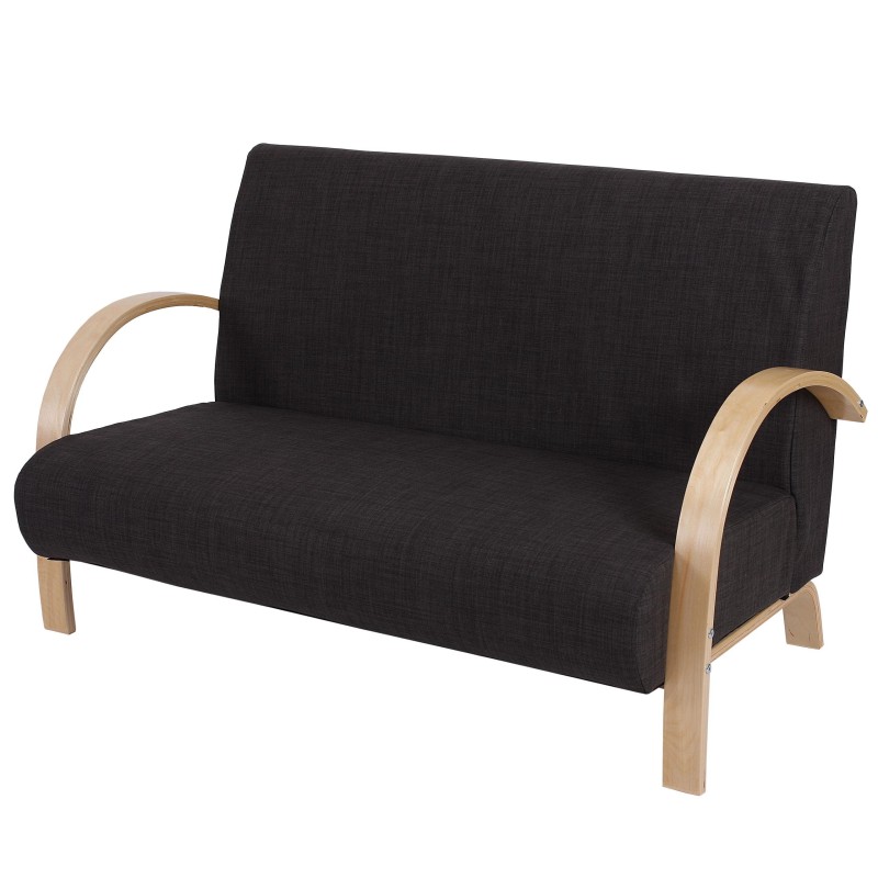 Sofá de 2 plazas INDUS, gran acolchado, tela marrón oscuro