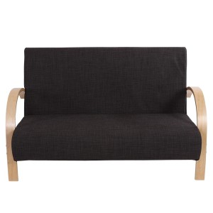 Sofá de 2 plazas INDUS, gran acolchado, tela marrón oscuro