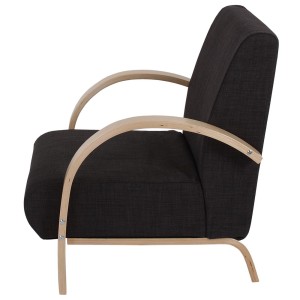 Sofá de 1 plaza INDUS, gran acolchado, tela marrón oscuro