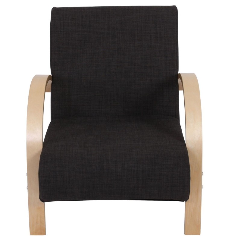 Sofá de 1 plaza INDUS, gran acolchado, tela marrón oscuro