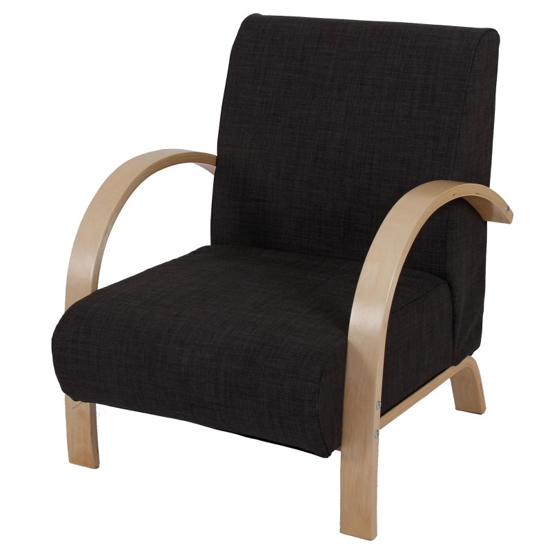 Sofá de 1 plaza INDUS, gran acolchado, tela marrón oscuro