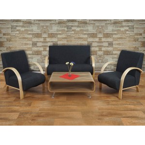 Sofá de 1 plaza INDUS, gran acolchado, tela marrón oscuro