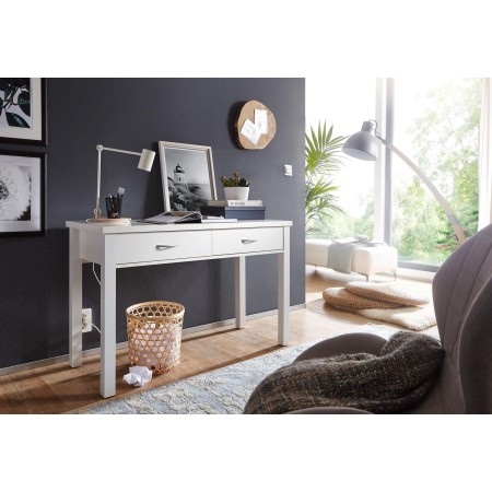 Mesa de Escritorio BERKLEY, dos amplios cajones, color blanco 2