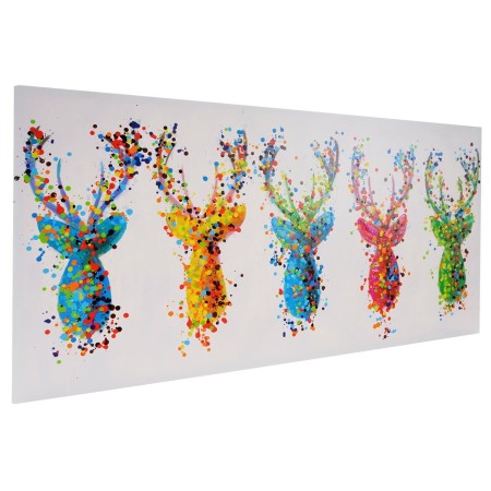 Cuadro CIERVOS 70x140x3,5 cm, pintado a mano al óleo