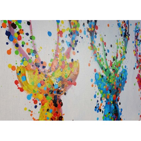 Cuadro CIERVOS 70x140x3,5 cm, pintado a mano al óleo 2