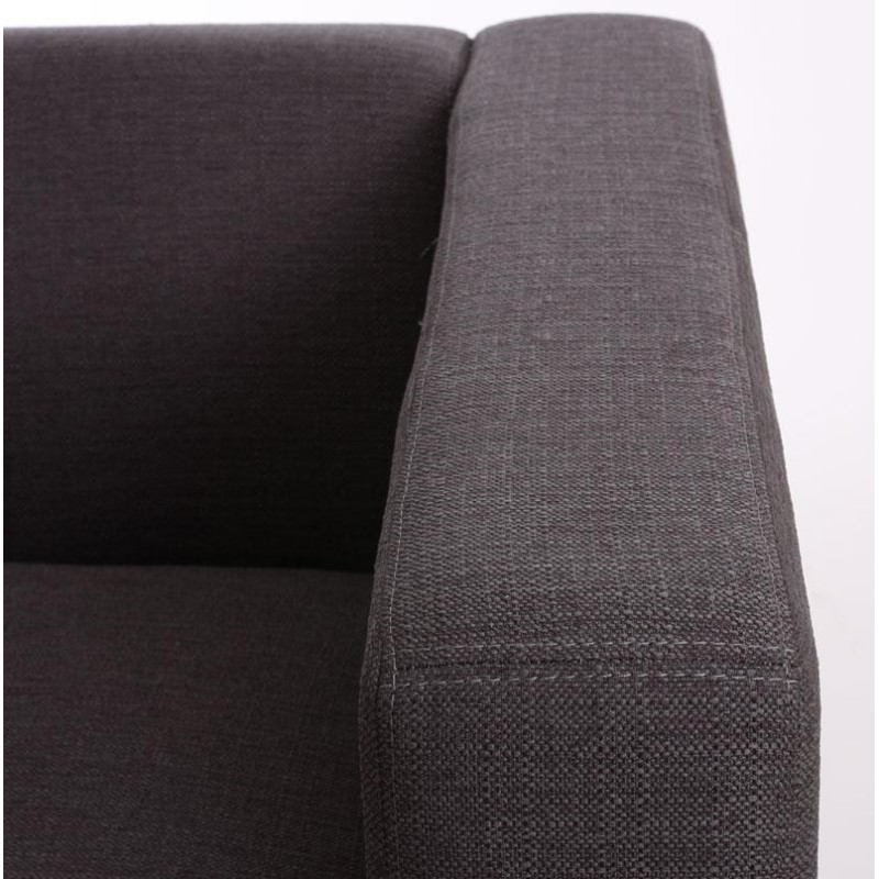 Sofá 2 plazas BASILIO, muy cómodo, en tela gris