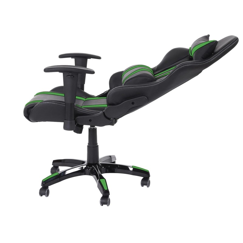 Sillon Gaming DRIVER, Impresionante diseño deportivo, con cojines, en negro y blanco