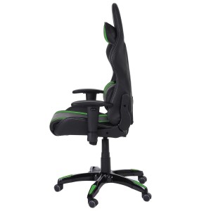 Sillon Gaming DRIVER, Impresionante diseño deportivo, con cojines, en negro y blanco