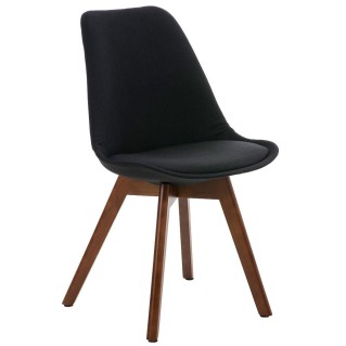 Silla de Diseño / Confidente BOSFORO, exclusivo diseño con patas en nogal en tela color negro