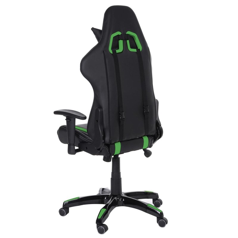 Sillon Gaming DRIVER, Impresionante diseño deportivo, con cojines, en negro y blanco