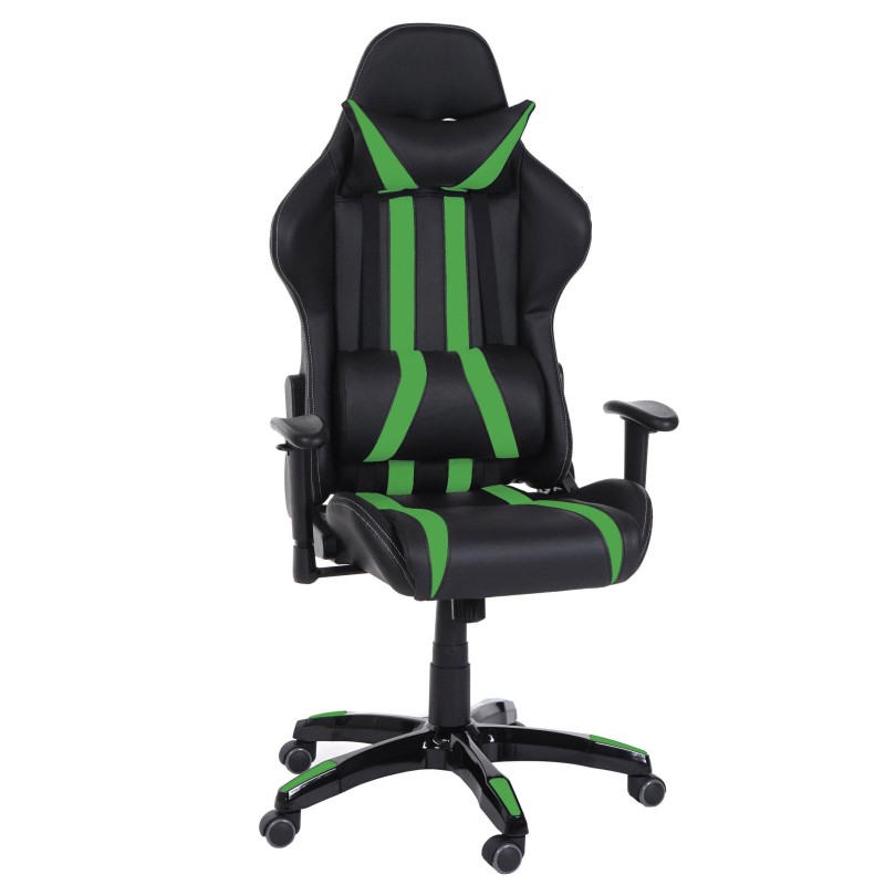 Sillon Gaming DRIVER, Impresionante diseño deportivo, con cojines, en negro y blanco