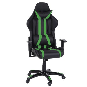 Sillon Gaming DRIVER, Impresionante diseño deportivo, con cojines, en negro y blanco
