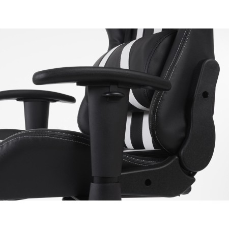 Sillon Gaming DRIVER, Impresionante diseño deportivo, con cojines, en negro y blanco 2