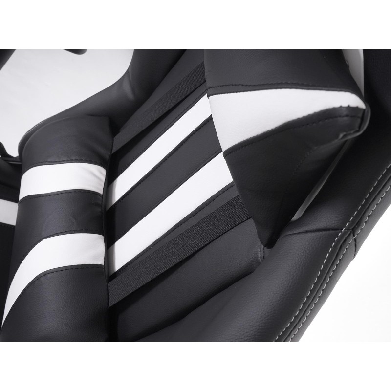 Sillon Gaming DRIVER, Impresionante diseño deportivo, con cojines, en negro y blanco