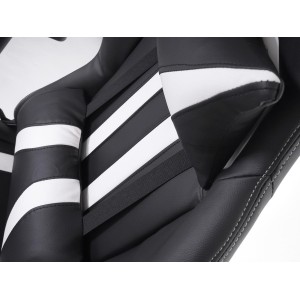 Sillon Gaming DRIVER, Impresionante diseño deportivo, con cojines, en negro y blanco