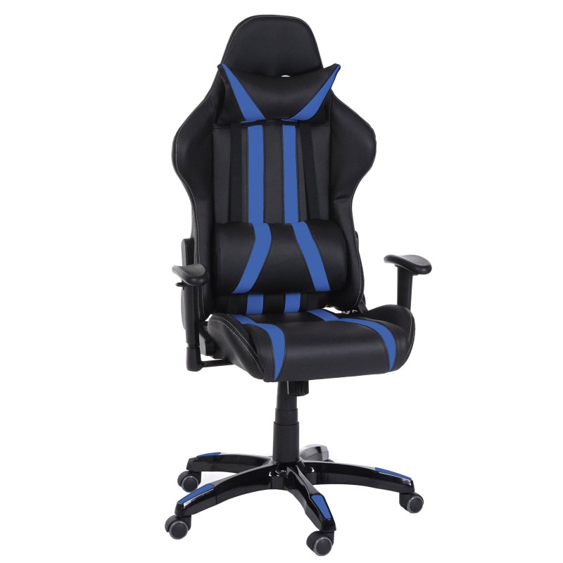 Sillon Gaming DRIVER, Impresionante diseño deportivo, con cojines, en negro y blanco