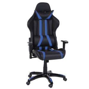 Sillon Gaming DRIVER, Impresionante diseño deportivo, con cojines, en negro y blanco