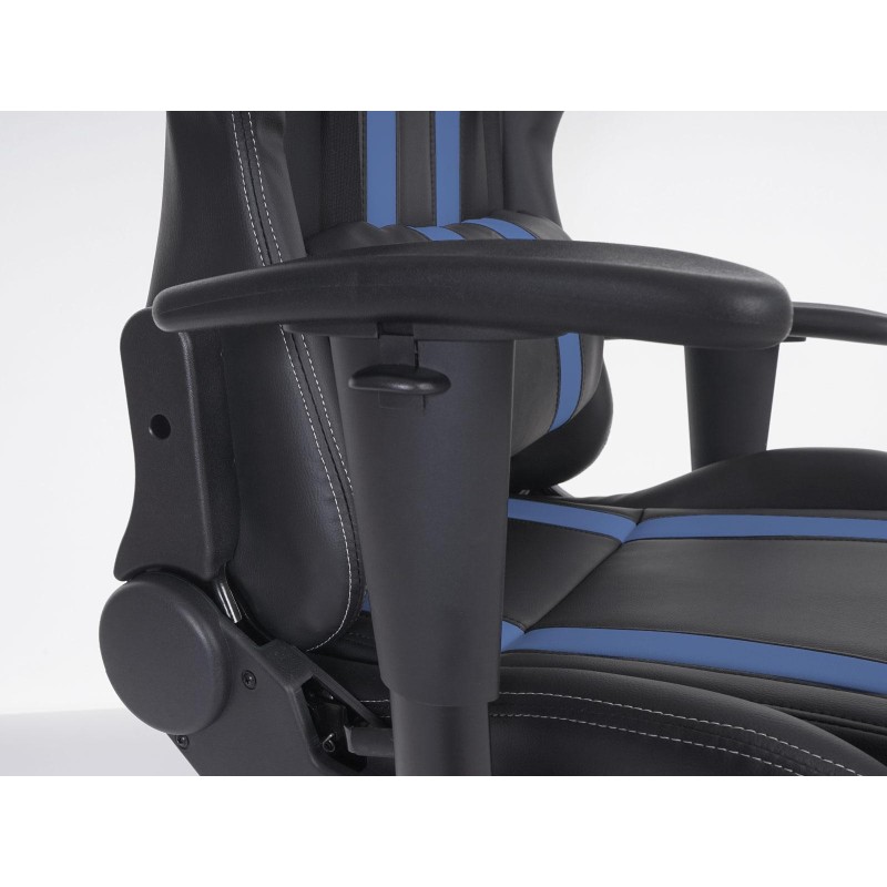 Sillon Gaming DRIVER, Impresionante diseño deportivo, con cojines, en negro y blanco
