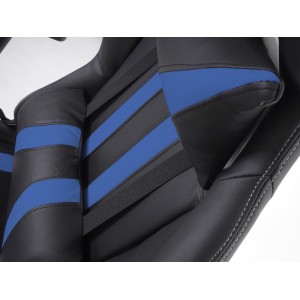 Sillon Gaming DRIVER, Impresionante diseño deportivo, con cojines, en negro y blanco