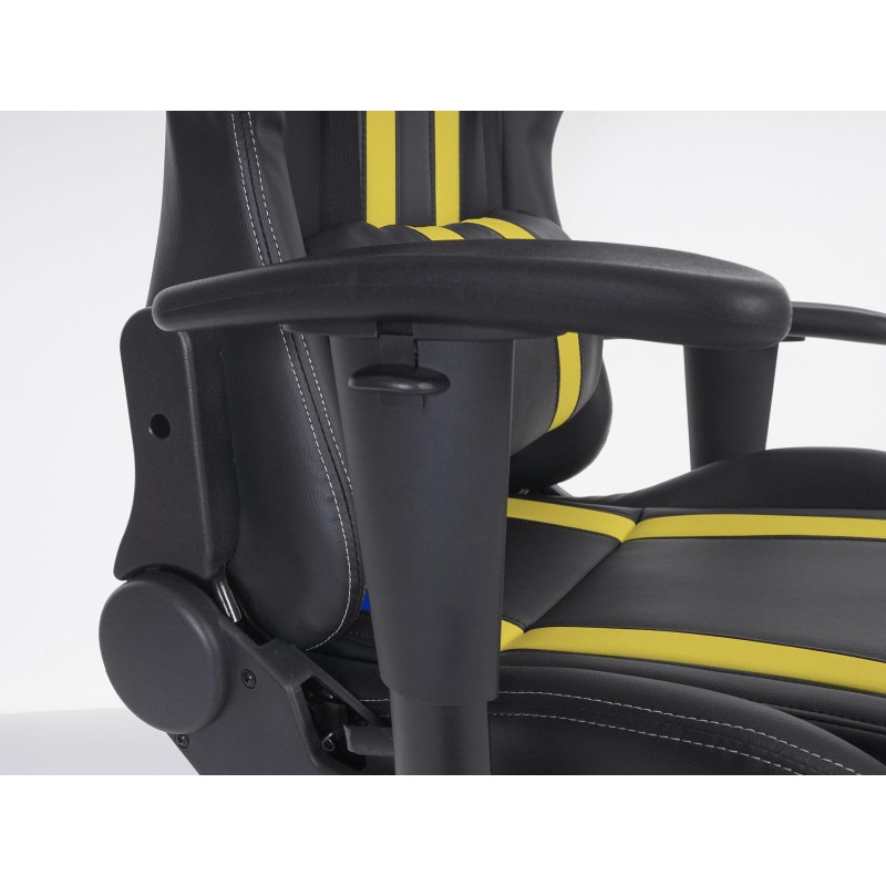 Sillon Gaming DRIVER, Impresionante diseño deportivo, con cojines, en negro y blanco