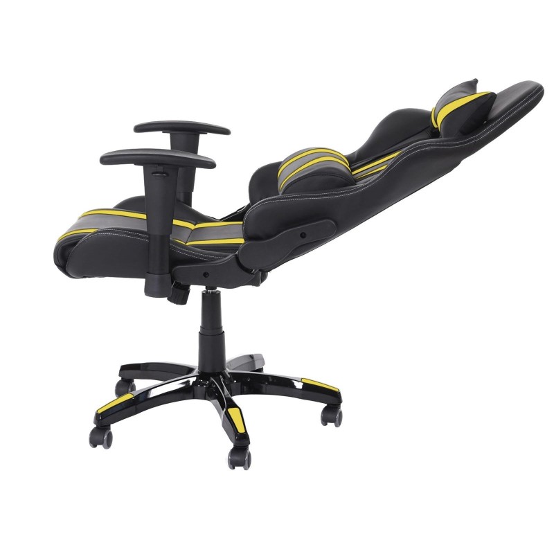 Sillon Gaming DRIVER, Impresionante diseño deportivo, con cojines, en negro y blanco