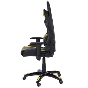 Sillon Gaming DRIVER, Impresionante diseño deportivo, con cojines, en negro y blanco