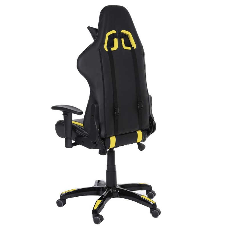Sillon Gaming DRIVER, Impresionante diseño deportivo, con cojines, en negro y blanco